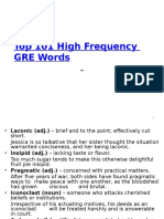 Top 101 High Frequency GRE Words