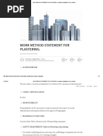 Work Method Statement For Plastering