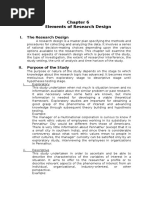 Chapter 6 Elements of Research Design Summary