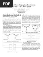 Banking of Three Single-Phase Transformers To Form A Three-Phase System