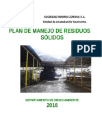 Plan de Manejo de Residuos Solidos 2016