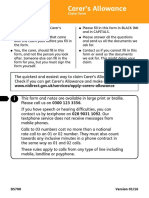 DS700 Carer Alllowance Claim Form