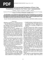 Analysis and Experimental Evaluation of Power Line Transmission Parameters For Power Line Communication