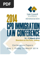 2014 CPD Immigration Law Conference Papers Day 1 - As at 18 March 2014