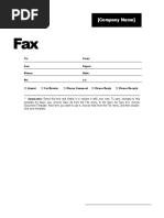 Fax Cover Sheet