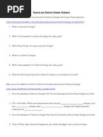 Physical and Chemical Changes Webquest Rev