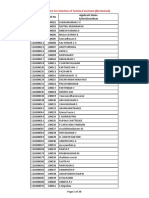 Reg No Roll No Applicant Name S/Shri/Smt/Kum: Written Test For Selection of Technical Assistant (Mechanical)