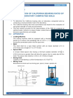 Determination of California Bearing Ratio of Laboratory Compacted Soils