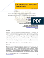 Personalidad, Valores y Motivación Criminal Del Sicario en México