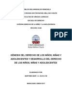 Génesis Del Derecho de Los Niños, Niñas y Adolescentes y Desarrollo Del Derechos de Los Niños, Niñas y Adolescentes