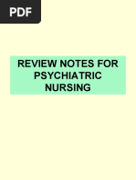 Review Notes For Psychiatric Nursing