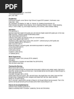 SR Resume Template 2017