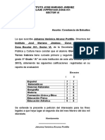 Constancia de Estudio para Traslado de Escuela