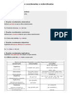 Orações Coordenadas e Subordinadas + Exercicios