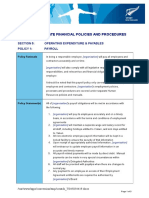 Sport NZ Template Financial Policies and Procedures: Section 5: Operating Expenditure & Payables Policy 1: Payroll