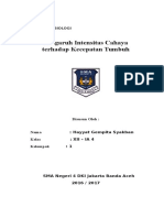 Dokumen - Tips Laporan Praktikum Pengaruh Intensitas Cahaya Terhadap Kecepatan Tumbuh Kecambah