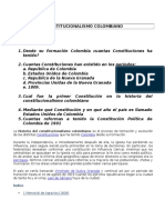 Cuestionario Inicial Historia Del Constitucionalismo Colombiano