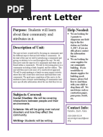 Parent Letter