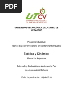 Antología Estatica y Dinamica TSU MI 2009 UTCV PDF