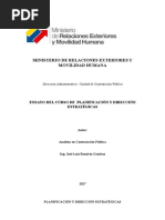 Ensayo Curso de Planificación y Dirección Estrategica José Luis Ramírez Gamboa