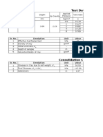 Test Data: Sr. No. Desription Unit Value