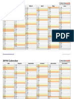 2016 Calendar Landscape 2 Pages