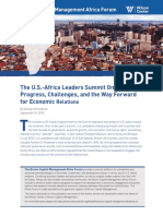 The U.S.-Africa Leaders Summit One Year On: Progress, Challenges, and The Way Forward For Economic Relations