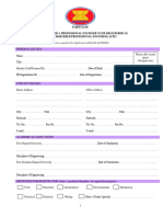 Form Acpe Application For A Professional Engineer To Be Registered As Asean Chartered Professional Engineer (Acpe)