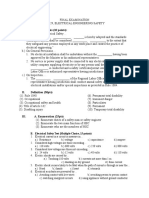 Electrical Engineering Safety Final Exam