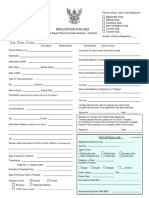 Thailand Visa Application Form