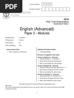 Cranbrook 2016 English Trial Paper 2 Advanced