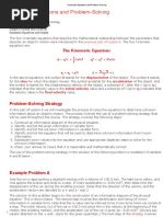 Kinematic Equations and Problem-Solving PDF