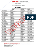 Unofficial List Secondary - Palawan