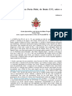 Carta Apostólica Porta Fidei - Ano Da Fé