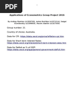 Applications of Econometrics Group Project 2016