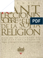 KANT, Lecciones de Filosofia de La Religion