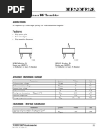 BFR92/BFR92R: Silicon NPN Planar RF Transistor