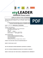 MyLEADER Application Form