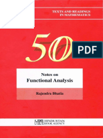 Notes On Functional Analysis by Rajendra Bhatia