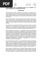 Plan de Acción para La Prevención Social de La Violencia y El Fortalecimiento de La Convivencia Escolar