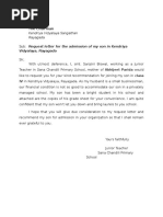 Letter To The Chairman of Kendriya Vidyalaya For Admission