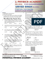 Test Series NEET - 2017 Elasticity & Fluid Dynamics