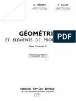 Lebossé, Hémery, Faure, Géométrie Et Éléments de Probabilités, Terminale D (1967)