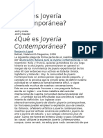 ¿Qué Es Joyería Contemporánea?