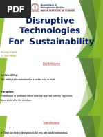 Disruptive Technologies For Sustainability: Anurag Gupta 1 Year MMGT