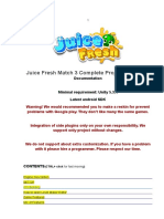 Juice Fresh Match 3 Complete Project + EDITOR: Documentation