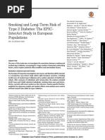 Smoking and Long-Term Risk of Type 2 Diabetes: The Epic-Interact Study in European Populations