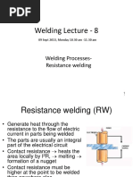 Welding Lecture - 8: Welding Processes-Resistance Welding