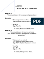 Rules of Categorical Syllogism: Kimjoy S. Auxtero BSTM-3