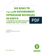 Mapping Risks To Future Government Petroleum Revenues in Kenya: A Framework For Prioritizing Advocacy, Research and Capacity Building